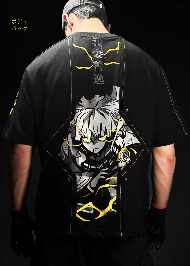 T-shirt oversize Zenitsu Demon Slayer — Demon Slayer SENKYRA SAMA, vue 1