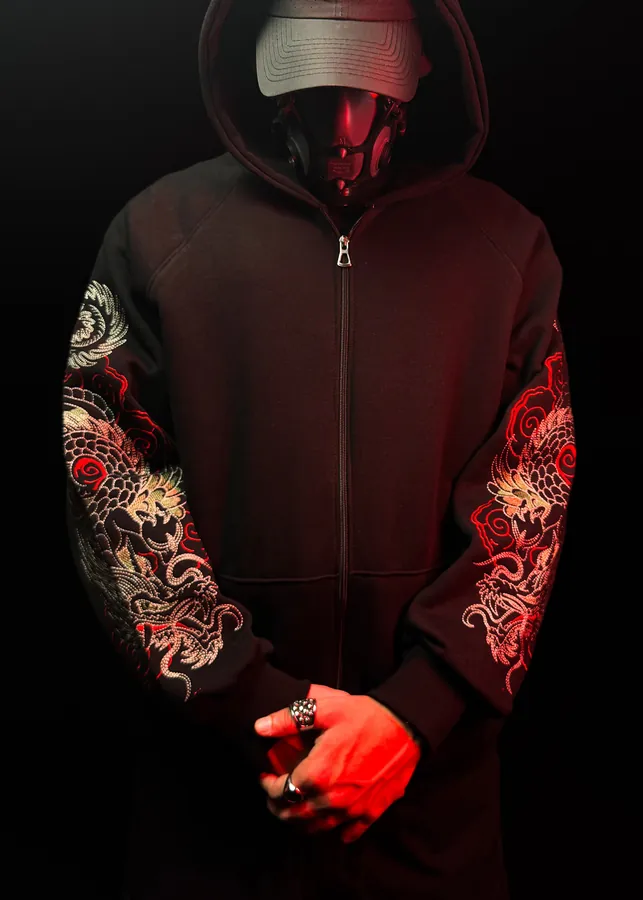 Sweat zippé dragon japonais — Hunter x Hunter SENKYRA SAMA, vue 1
