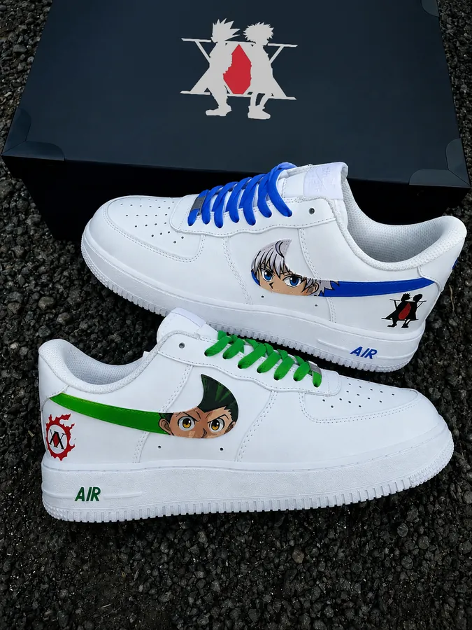Sneakers custom Killua et Gon Hunter x Hunter — Hunter x Hunter SENKYRA SAMA, vue 1