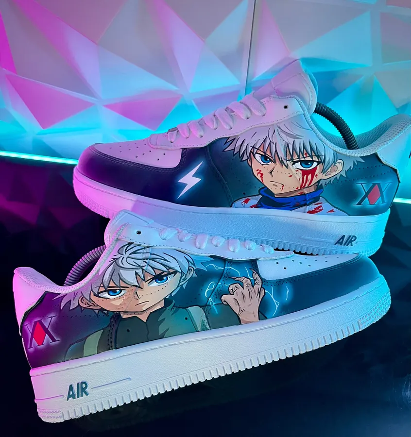 Sneakers custom Killua Hunter x Hunter — Hunter x Hunter SENKYRA SAMA, vue 1