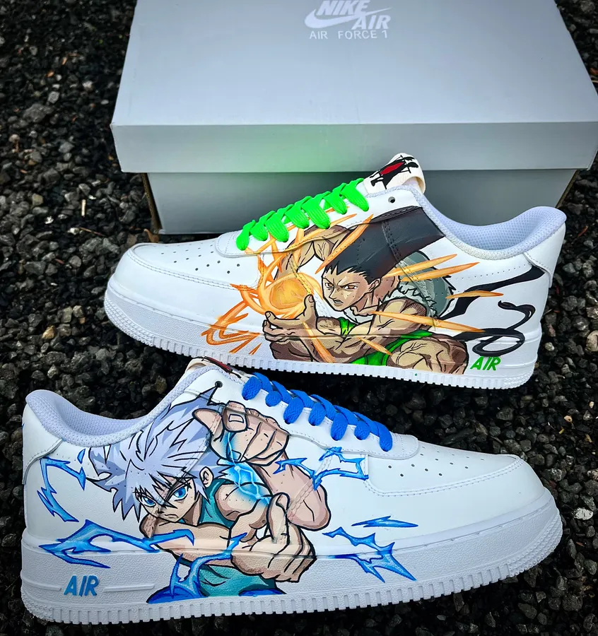 Sneakers custom Killua vs Gon Hunter x Hunter — Hunter x Hunter SENKYRA SAMA, vue 1