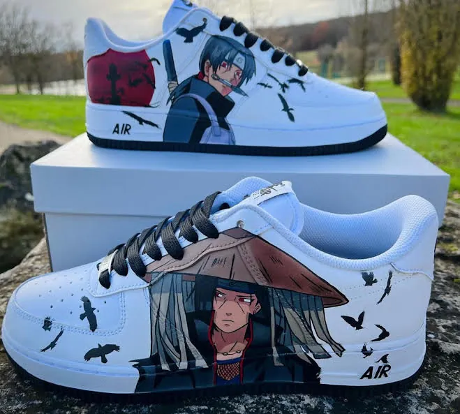 Sneakers custom Itachi Naruto — Genjutsu — Naruto SENKYRA SAMA, vue 1