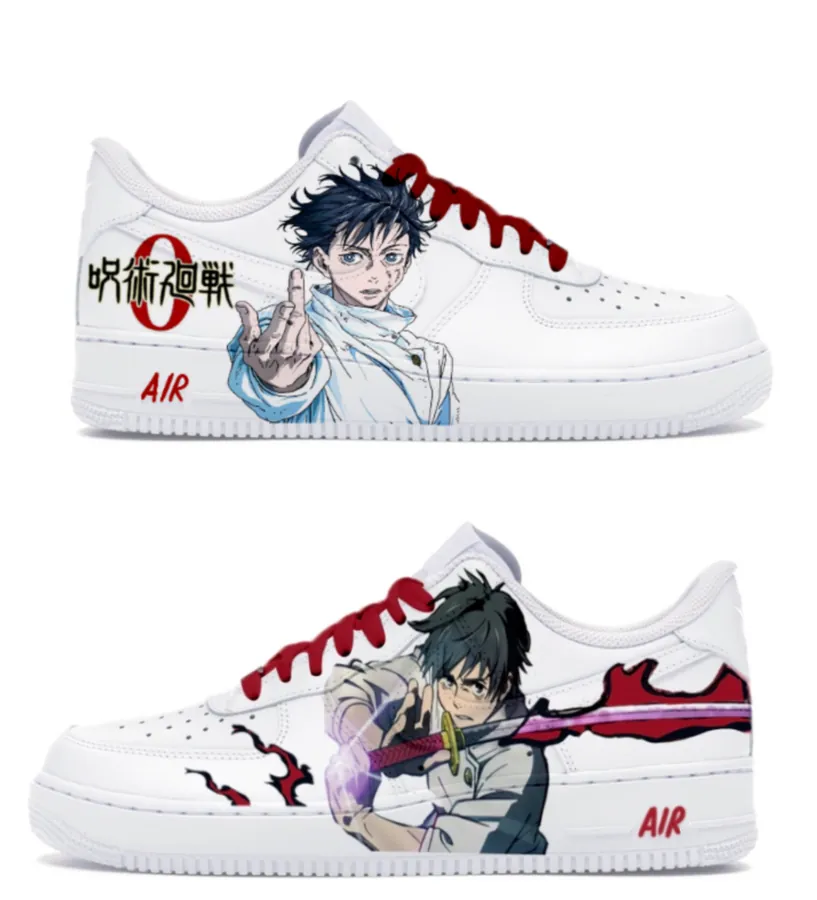 Sneakers custom Yuta Jujutsu Kaisen — Jujutsu Kaisen SENKYRA SAMA, vue 1