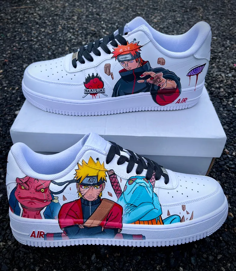 Sneakers custom Naruto vs Pain — Naruto SENKYRA SAMA, vue 1