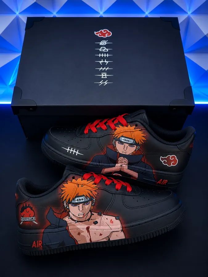Sneakers custom Pain Naruto — Naruto SENKYRA SAMA, vue 1