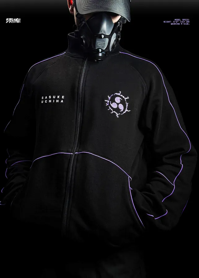 Sweat zippé Sasuke Naruto — Naruto SENKYRA SAMA, vue 1