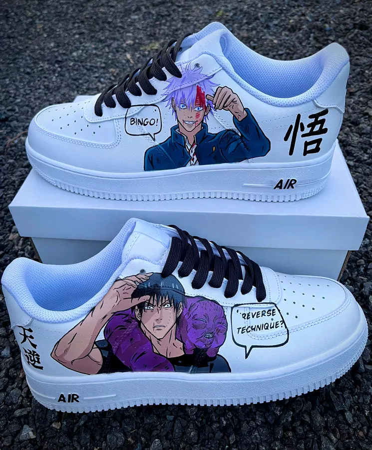 Sneakers custom Gojo vs Toji Jujutsu Kaisen — Jujutsu Kaisen SENKYRA SAMA, vue 1