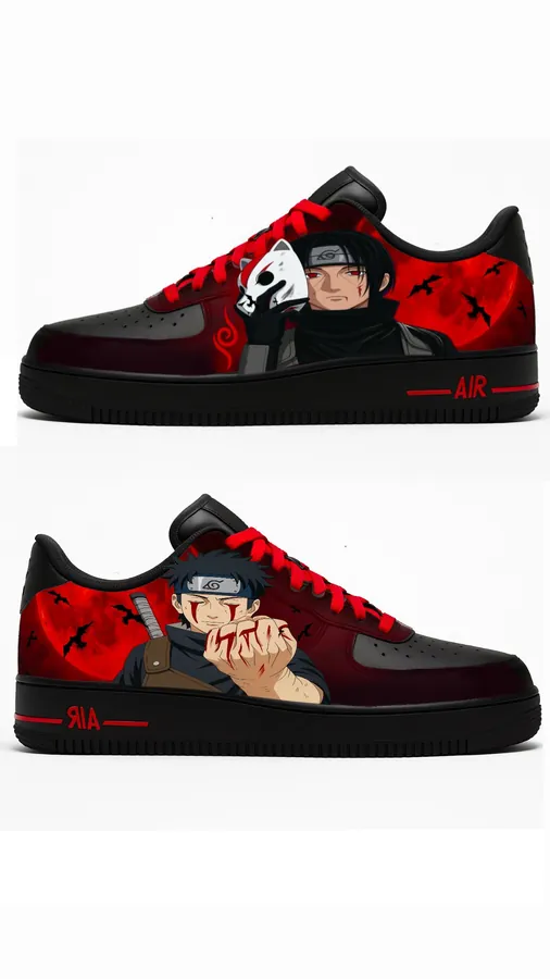 Sneakers custom Shisui et Itachi Naruto — Naruto SENKYRA SAMA, vue 1