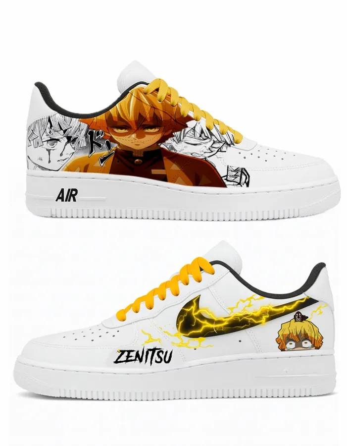 Sneakers custom Zenitsu Demon Slayer — Demon Slayer SENKYRA SAMA, vue 1
