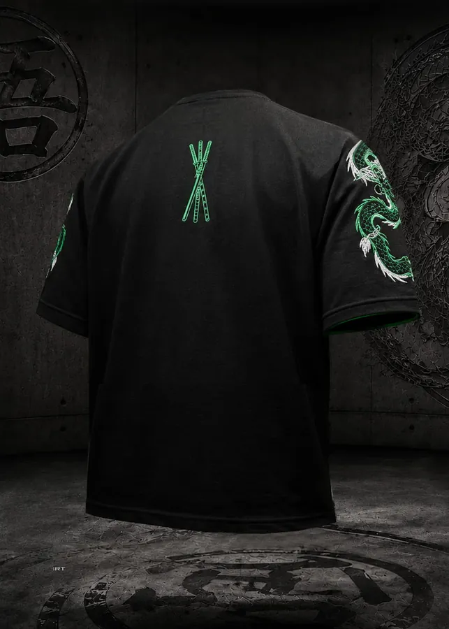 T-shirt oversize Zoro One Piece — Brodé — One Piece SENKYRA SAMA, vue 1