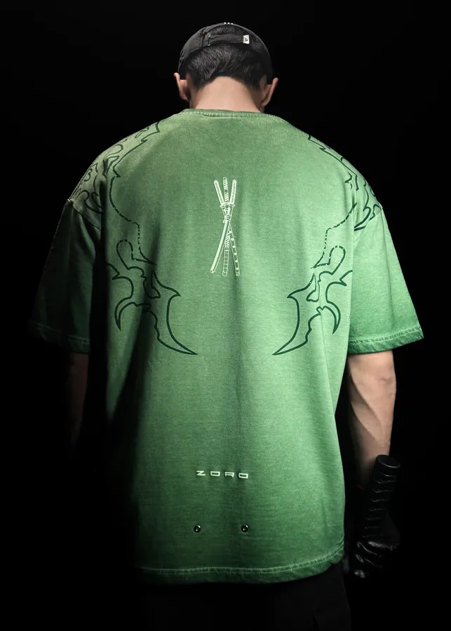 T-shirt oversize Zoro One Piece — Délavé — One Piece SENKYRA SAMA, vue 1